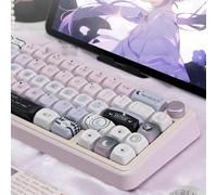 ZMX Black Pink Cute Keycaps,MOA Pofile Moonlight-Theme Custom Keycap Dye Sublimation PBT Keycaps 134 Keys Full Size Keycap Set for Cherry MX Switches 60% 75% 100% Mechanical Gaming Keyboard DIY