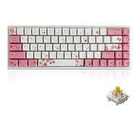 ZMX X BOYI Cherry Blossom Pink Gaming Keyboard,65% Compact 68 Keys Mini Hot Swap Tri-Mode BT/2,4G/Type-C Wireless Mechanical Keyboard with Dye-Sub PBT XDA Keycaps (Gateron Yellow Switch)