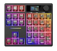 ZMX X BOYI TD31Pro Mechanical Numpad,Hot Swap Wireless BT5.0/2.4GHz/Type-C Wired Numeric Keypad with Screen&Knob,30Keys PBT Keycaps RGB Gaming Macro Number Pad for PC Laptop (Transparent Black)