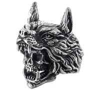 ZMY Home 2023 Skull Ring Cool Evil Death Punk Rock Stainless Steel Rings Aly Style Jewelry, Metal, No Gemstone