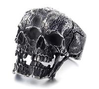 ZMY Home 2023 Skull Ring Cool Evil Death Punk Rock Stainless Steel Rings Aly Style Jewelry, metal, no gemstone