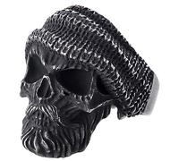 ZMY Home 2023 Skull Ring Cool Evil Death Punk Rock Stainless Steel Rings Aly Style Jewelry, metal, no gemstone
