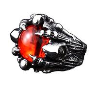 ZMY Home Men's Fashion Jewelry Stainless Steel Rings, Punk Demon Evil Eye Skull Ring for Men, metal, no gemstone