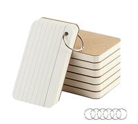 zmybcpack 6 Pack 360 Pcs 3x5 Inch Lined Flash Cards with Binder Rings (60 Sheets Each Pack), Ruled Index Cards Study Cards 3x5 Lined Note Cards for Studying, School, Memory