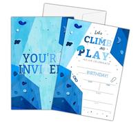 Zmyollo Let's Climb and Play Birthday Invitations with Envelopes - 20PCS Rock Climbing Birthday Party Invitations for Boys and Girls - Climbing Birthday Party Supplies Decorations -17, 4 x 6 inch