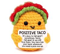 zmzdp Positive Crochet Taco Mini Emotional Support Taco Self Care Crochet Emotional Support Buddies Positive Crochet Gifts Birthday Gift for Women Men Friend Teen Thanksgiving Christmas Home Decor