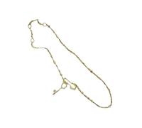 Zn Alloy Waist Belt with Keyhole Detail Great for Photos Festivals 114cm Trendy Hole Beaded Belt Chain Retro for Dresses Jeans Special