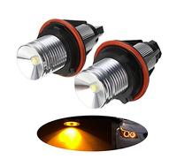 znakeauto Angel Eye Halo Ring Marker Side Light 2x 5W Replacement for BMW E39 E53 E60 E61 E63 E64 E65 E66 E87 525i 530i xi 545i M5 LED (Yellow/Amber Light)