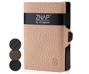 ZNAP Airtag Premium Leather Wallet | Credit Card Case for Men | Wallet for Men | RFID Blocking & Slim Wallet, Beige, 8, Minimalist