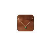 ZNBOH Birthstone Necklace for Womens-18K Gold/Silver, Waterproof H Necklace with Pendant, Amethyst Aquamarine Ruby Sapphire and Zirconia Drop, Box Chain, Jewelry Gift for Women Girls