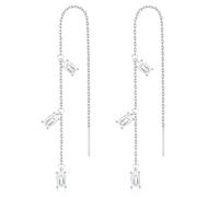 ZNBOH Gold Silver Dangle Earrings for Women Trendy 14K Gold Plated Drop Long Threader Chain Dangling Earring Hypoallergenic Pearl Butterfly Flower Clover CZ Wedding Earrings for Brides Jewelry Gifts