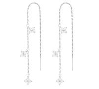 ZNBOH Gold Silver Dangle Earrings for Women Trendy 14K Gold Plated Drop Long Threader Chain Dangling Earring Hypoallergenic Pearl Butterfly Flower Clover CZ Wedding Earrings for Brides Jewelry Gifts