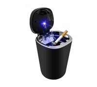 ZNDAW Car Ashtray with Lid, Smell Proof Detachable Ash Tray with LED Blue Light, Portable Mini Trash Can for car Cup Holder, Waterproof Stainless Steel Ashtray for Car Home Office