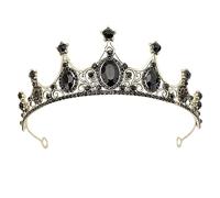 ZNDFTW Black Crown, Black Tiara Crystal Crown for Women’s, Vintage and Elegant Princess Crown for Women and Girls, Suitable for Costume Wedding Prom Birthday Party