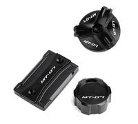 ZNDGUXGP Front Rear Brake Reservoir Cover Motorcycle CNC Front+ Rear Brake Fluid Reservoir Cover Cap For MT-07 MT 07 FZ07 2015-2021 2019 2018(1)
