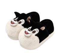 ZNEL Animal Plush Fuzzy House Slippers Memory Foam Funny Cute Fluffy Furry Thick Sole Shoes for Women and Men Indoor Outdoor(42/43 EU, E-Black)