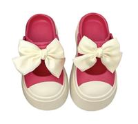 ZNEL Bow Knot Slippers for Women, Pillow House Shower Shoes Indoor Slides Bathroom Sandals, Ultimate Comfort, 3cm Thick Sole, Non-slip, Easy to Clean(39/40 EU, Pink)