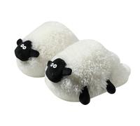 ZNEL Cartoon Winter Cute Fuzzy Animal Sheep Shape Plush Slippers for Women and Men, Non-slip Slide Sandals Indoor Outdoor Home Shoes (36/37 EU, Sheep)