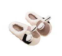 ZNEL Cute Cat Ears Animal Two-Colors Slippers for Women Men Indoor Outdoor Memory Foam Soft Warm Cozy Fuzzy Bedroom Non-slip Shoes(40/41 EU, Dark Gray)