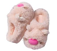 ZNEL Cute Cat Fuzzy Slippers Fluffy Animal Plush Warm Winter Wear Home Cozy Furry Soft Stuff Indoor Shoes with Thickened Non-Slip Soles(38/39 EU, A -Pink)