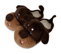 ZNEL Cute Dog Animal Funny Fuzzy Plush Slippers for Women Men,Novelty Cozy Warm Comfy Puppy Memory Foam Slip on Home Shoes Indoor and Outdoor(42/43 EU, Brown)