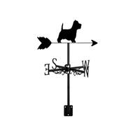 ZNEL French Bulldog,Westie Terrier Direction Indicator Measuring Tools Black Metal Weathervane Gardens Roof Mount Easy to Assemble for Outdoor Lawn Fence, Westie Terrier