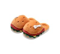 ZNEL Fun Hamburger Cute Burger Plush Slippers for Men & Women, Fuzzy Slides Soft Comfy Memory Foam Non Slip House Shoes Indoor Outdoor(42/43 EU, A)