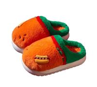 ZNEL Funny Cute Hamburger Shape Plush Slippers, Novelty Fuzzy House Shoes, Cozy Warm Anti-Skid Thick Sole Slide Sandals Indoor Outdoor(36/37 EU, Hot Dog)
