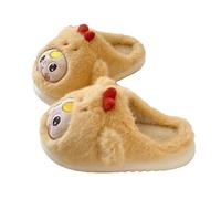 ZNEL Girl's Chick Head Shape Slippers for Women,Fuzzy Comfy Plush Warm Memory Foam Slip on 4cm Thick Sole Home Shoes Indoor Outdoor(36/37 EU, Yellow)