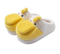 ZNEL Open Mouth Duck Slippers for Women Fuzzy Animal Plush Cotton Slippers Winter Indoor House Slides Warm Fluffy Home Shoes Antiskid(38/39 EU, Yellow)