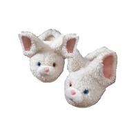 ZNEL Soft Fuzzy Dog Cat Slippers for Women & Men, Funny Non-slip Sole Washable Cotton House Shoes, Animal Cute Novelty for Teens Spring Autumn Winter(42/43 EU, Devon-White)