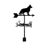 ZNEL Weathervane Durable Iron Metal Large Dog Animals Ornament Wind Vane Retro Farm Scene Weather Vane Patio Yard Direction Indicator, Home, Garden Decor, German Shepherd Dog