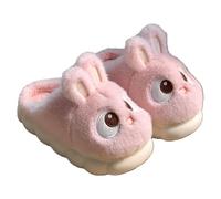 ZNEL Women's Bunny Slippers Cute Animal Fuzzy Memory Foam Cotton Anti-Skid Thick Rubber Sole Rabbit Head Home Shoes Indoor Outdoor(40/41 EU, Pink)