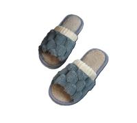 ZNEL Women's Fuzzy Fluffy Slippers with Lace Bow Butterfly Tie Plush Band Memory Foam Non-slip House Shoes Open Toe Slide Sandals(40/41 EU, Gray2)