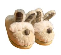 ZNEL Women's Men's Cute Bunny Animals Slippers Interesting Comfortable Furry Soft Rabbit Head Plush Winter Season Keep Warm Home Shoes(40/41 EU, Green)