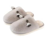 ZNEL Women's Men's Fuzzy Slippers Cute Cat Deer Ears Shape Soft Cozy Warm Anti-Slip Soles Indoor Fluffy Home Shoes for Christmas(38/39 EU, Gray)
