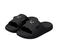 ZNEL Women's & Men's Spooky Ghost Fried Egg Shape Beach Sandals Pool Slides House Slippers Non-slip Thick Sole Indoor Bathroom Shoes(36/37 EU, Black)