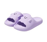 ZNEL Women's & Men's Spooky Ghost Fried Egg Shape Beach Sandals Pool Slides House Slippers Non-slip Thick Sole Indoor Bathroom Shoes(36/37 EU, Purple)