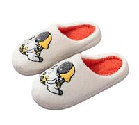 ZNEL Women's Men's Ultra Cozy Plush Slippers with Calico Cat Pattern - Non-slip House Shoes, Warm Fuzzy Cute Footwear for Her, Festive Home Comfort(40/41 EU, Cat)