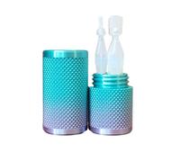Znet3D Eye Drop Vial Holder & Travel Carry Case - Securely Holds Three (3) Single-Use Vials - Screw-On Lid, Knurled Pattern - Keep Vials Safe & Secure While Traveling (Multi-Color)