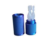 Znet3D Eye Drop Vial Holder & Travel Carry Case - Securely Holds Three (3) Single-Use Vials - Screw-On Lid, Knurled Pattern - Keep Vials Safe & Secure While Traveling (Blue/Purple)