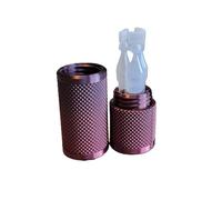 Znet3D Eye Drop Vial Holder & Travel Carry Case - Securely Holds Three (3) Single-Use Vials - Screw-On Lid, Knurled Pattern - Keep Vials Safe & Secure While Traveling (Black/Red)