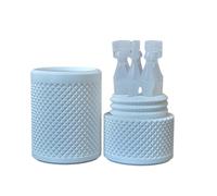 Znet3D Eye Drop Vials Holder & Storage Case - Securely Store Seven Single-Use Vials - Screw-On Lid, Knurled Pattern - White