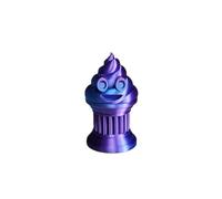 Znet3D Mini Poop Emoji Trophy's - Perfect Award or Gift - Handmade w/Additive Manufacturing - 3" inches Tall - Featuring a Solid Poop Emoji on a Column Pillar (Blue/Purple)