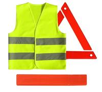 ZNFDOS 2-in-1 Car Emergency Kit - Includes Approved Reflective Car Triangle and High-Visibility Vest, Essential for Cars, Motorcycles, and Campers