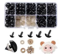 ZNFDOS 200PCS Safety Eyes for Crochet, 6-12mm Plastic Safety Eyes Assorted Sizes Doll and Stuffed Animal Eyes with Washers for DIY Crochet Lovers Stuffed Animals Making Supplies