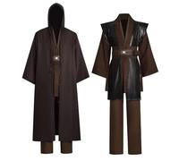 Zngewcv Adult Costume Coffee Tunic Suit Knight Uniform Halloween Cosplay Outfit Tunic Cape Pants Full Set, Coffee, XS