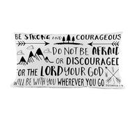 ZNGFON Be Strong and Courageous Words Boy Kids Room Home Decor Pillowcase Quote of Bible Verse Joshua 1:9 Throw Pillow Cover 18x18 Inch，Inspirational Gifts