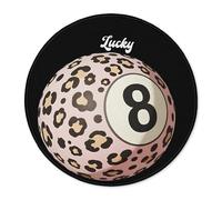 ZNGFON Funky Cheetah Print Lucky 8 Ball Round Gaming Mouse Pad, Trendy Leopard Print Round Mousepads for Desk Home Office Computers Laptop Accessories, Preppy Girly Pink Office Supplies, 7.9x7.9 Inch