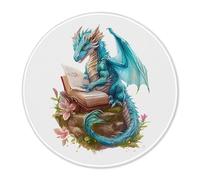ZNGFON Gothic Floral Green Dragon Mouse Pad for Desk 7.9x7.9, Book Lovers Gifts, Academia Dragon Bookish Mousepad for Work Computers Laptop Home Office Dorm Desk Accessories A2